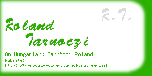 roland tarnoczi business card